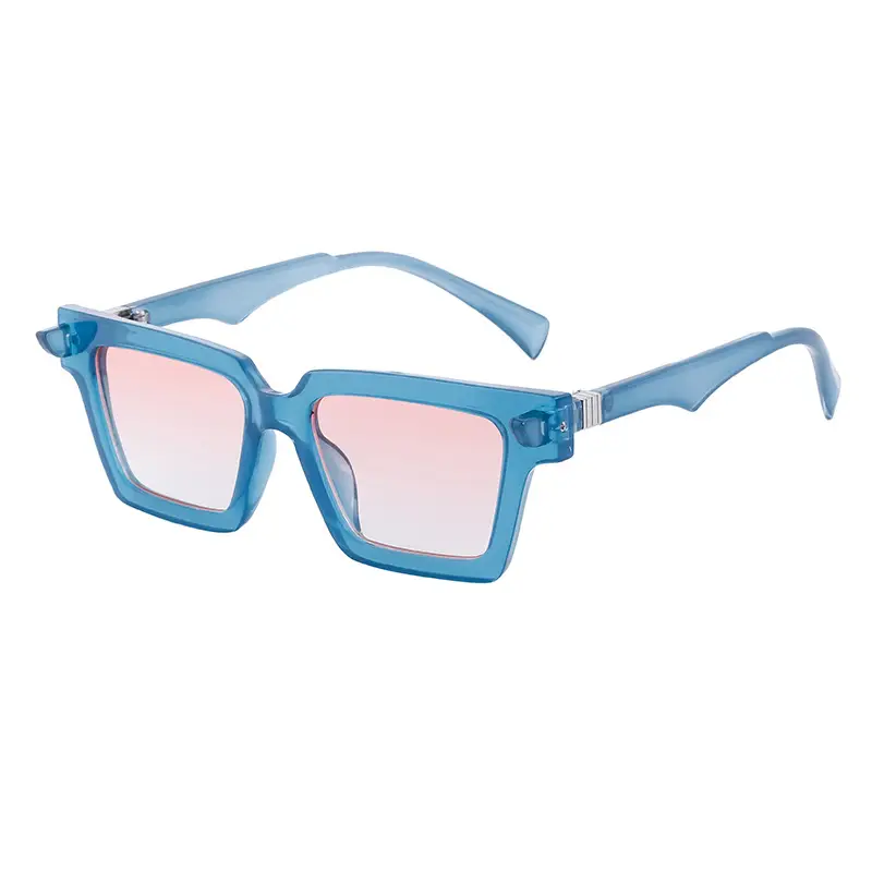 2025 Square Frame Sunglasses for Men Retro White Orange - Image 3