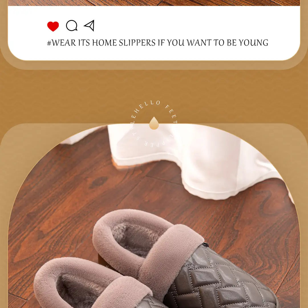 Waterproof Leather Cotton Slippers Autumn and Winter 2026 New Style Indoor Home Non-Slip Outdoor Wear Leather Slippers with Heel Cover Non-Slip Leather Surface — feature 14