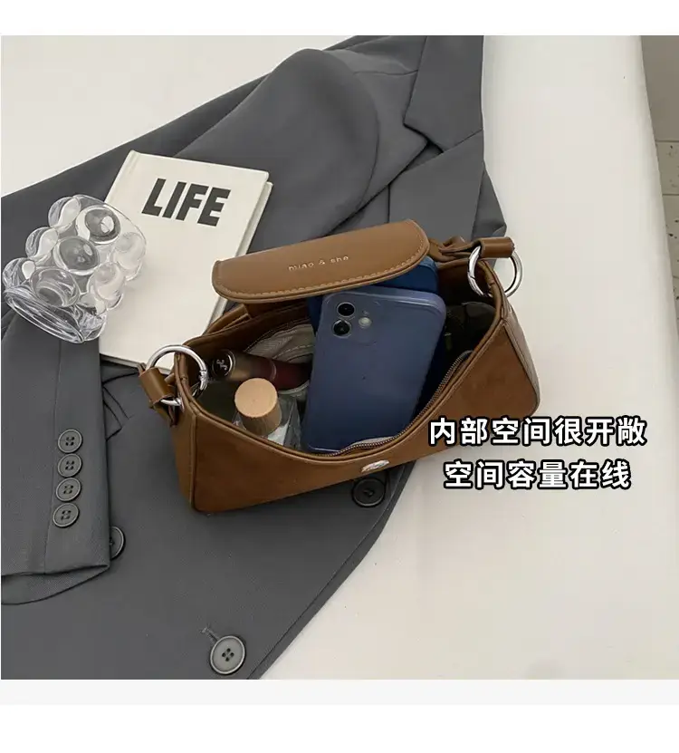 Women's Brown Suede Crossbody Bag with Square Design — feature 8