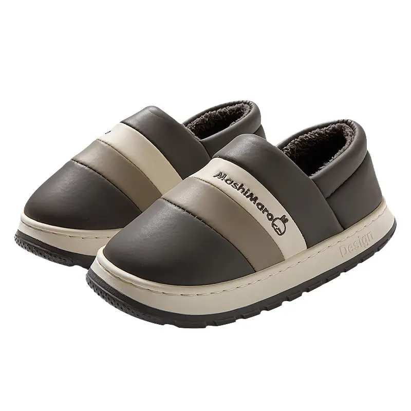 Mashimoto Men's Waterproof Winter Slippers Warm Fleece Lined