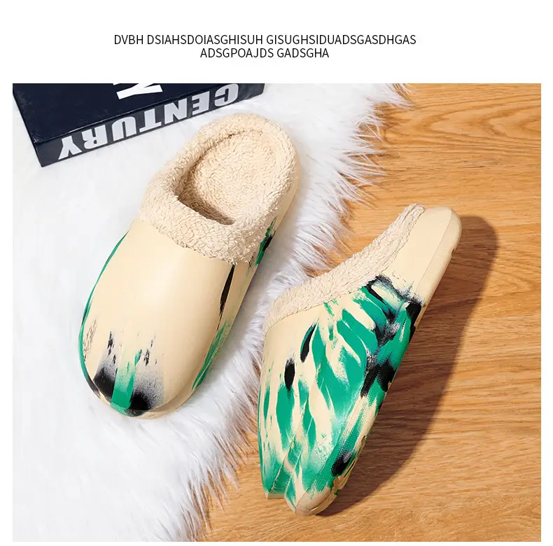 Cotton Slippers Men's Cross-border New Style Shoes with Feeling of Dung Casual Shoes Winter fleece-lined Warm Cotton Shoes Couple's Waterproof Slippers Trend — feature 19