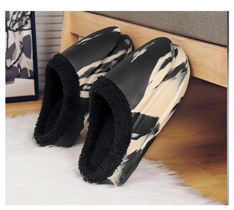 Cotton Slippers Men's Cross-border New Style Shoes with Feeling of Dung Casual Shoes Winter fleece-lined Warm Cotton Shoes Couple's Waterproof Slippers Trend — feature 21