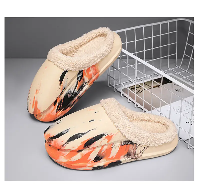 Cotton Slippers Men's Cross-border New Style Shoes with Feeling of Dung Casual Shoes Winter fleece-lined Warm Cotton Shoes Couple's Waterproof Slippers Trend — feature 23