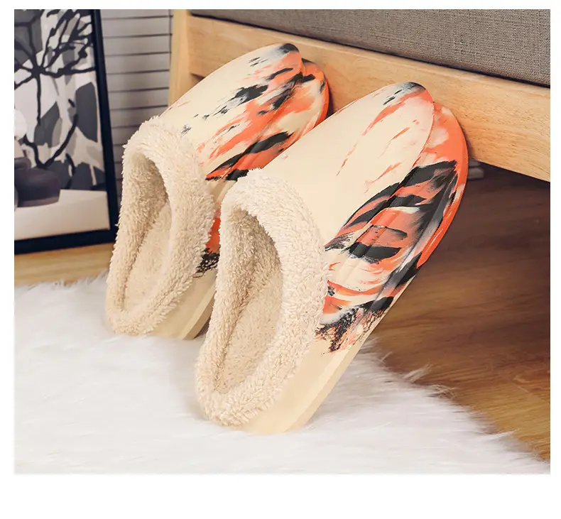 Cotton Slippers Men's Cross-border New Style Shoes with Feeling of Dung Casual Shoes Winter fleece-lined Warm Cotton Shoes Couple's Waterproof Slippers Trend — feature 24