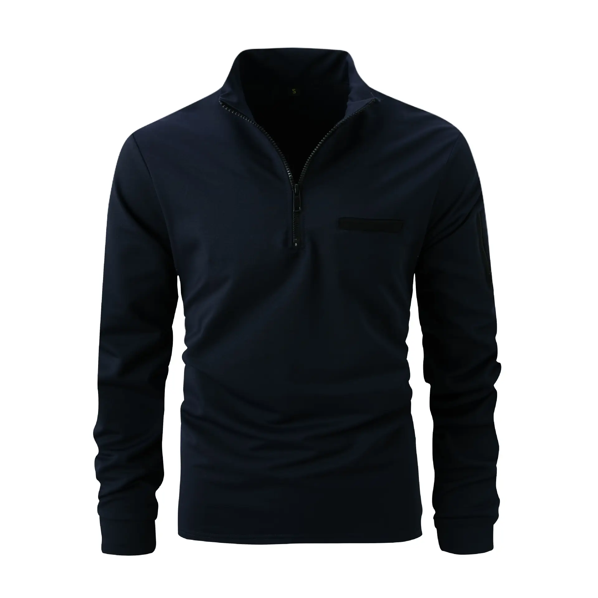 Men's Orange Zipper Polo Shirt 2026 Spring Autumn - Image 4