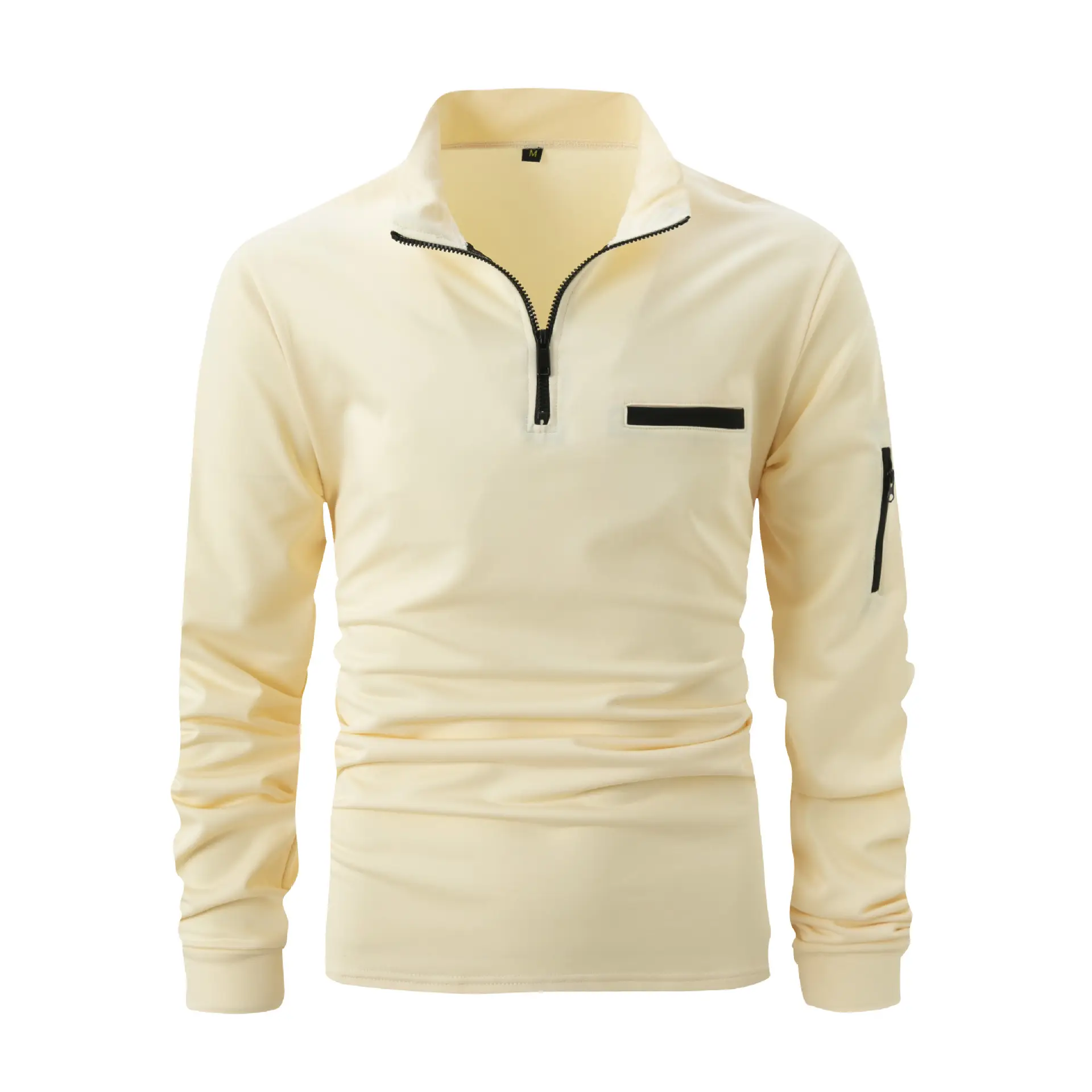 Men's Orange Zipper Polo Shirt 2026 Spring Autumn - Image 5