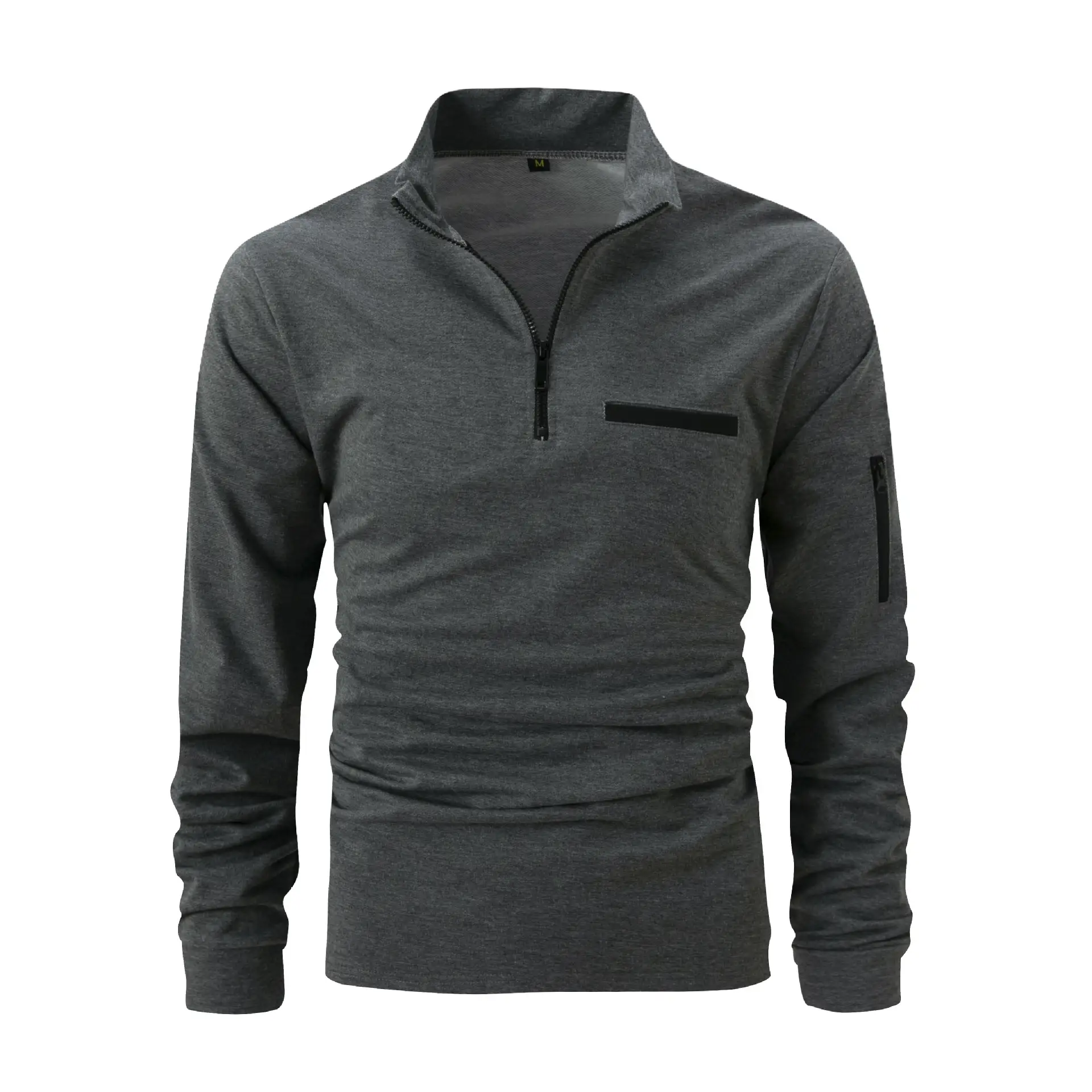 Men's Orange Zipper Polo Shirt 2026 Spring Autumn - Image 6