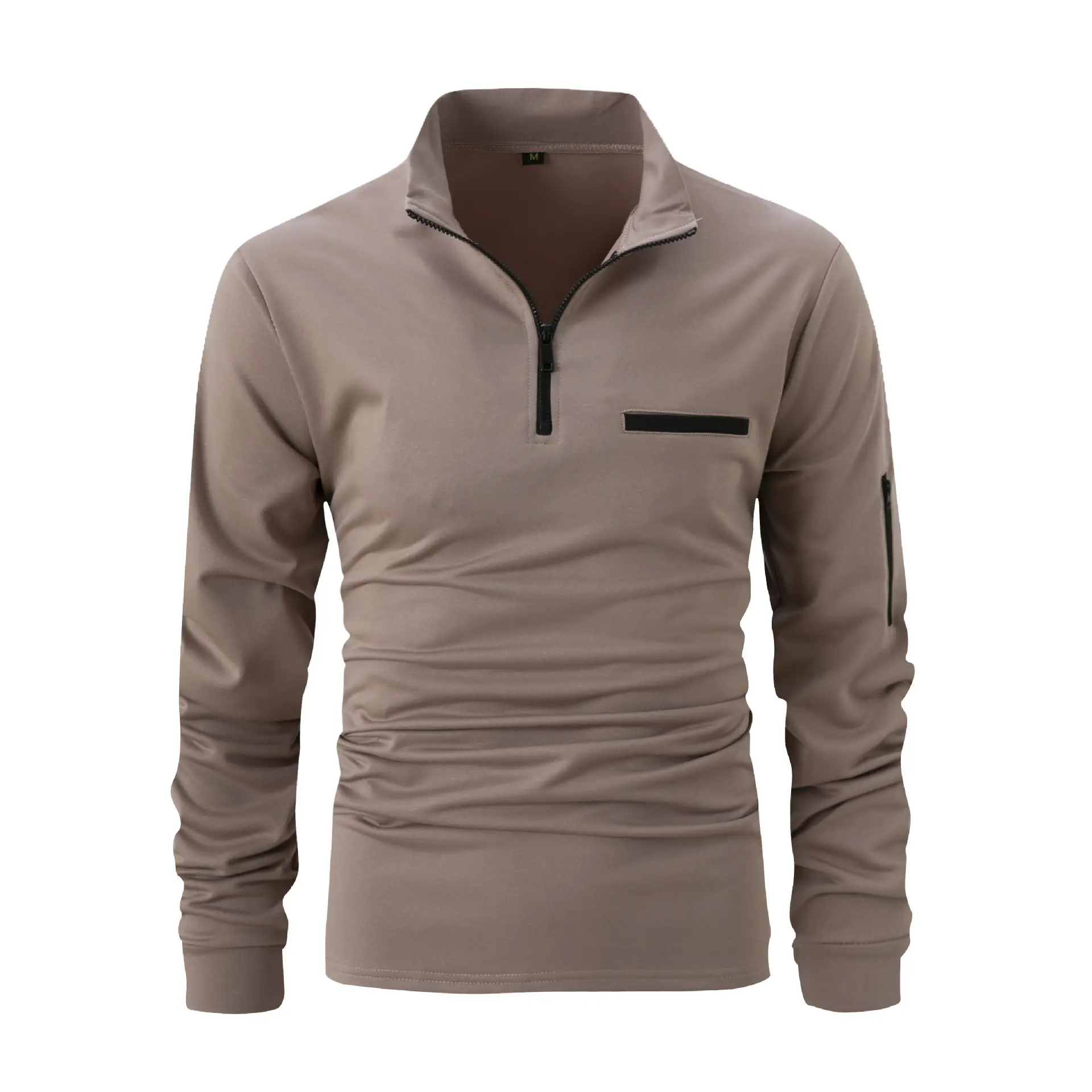 Men's Orange Zipper Polo Shirt 2026 Spring Autumn - Image 7