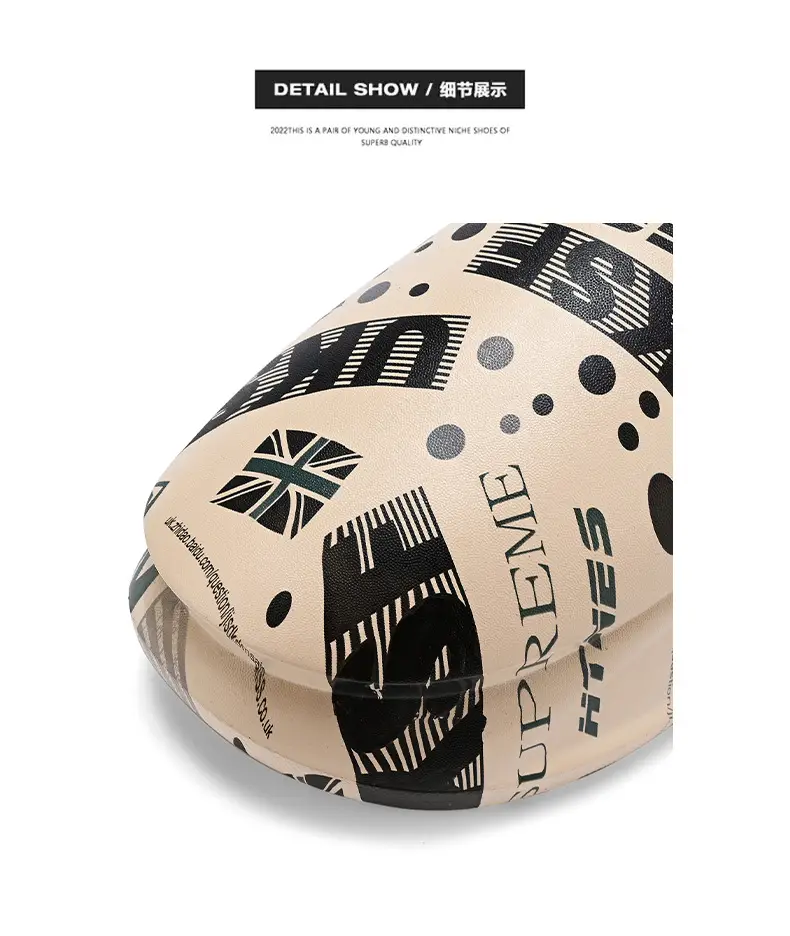 Men Winter Fleece Lined Cotton Slippers with Streetwear Print — feature 4