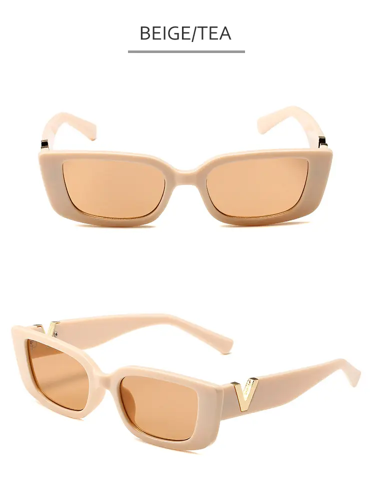 Women V-Frame Jelly Sunglasses Pink with Metal Hinge — feature 13