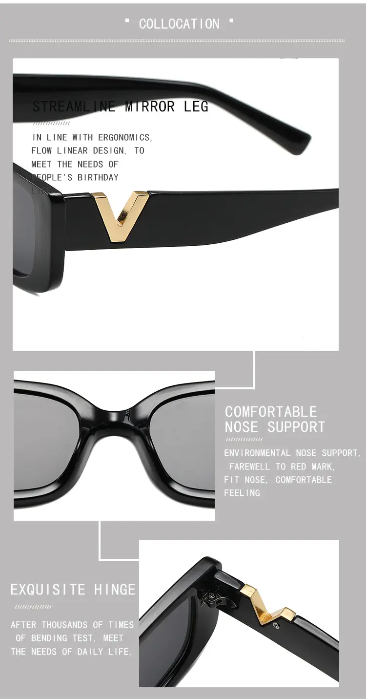 Women V-Frame Jelly Sunglasses Pink with Metal Hinge — feature 15