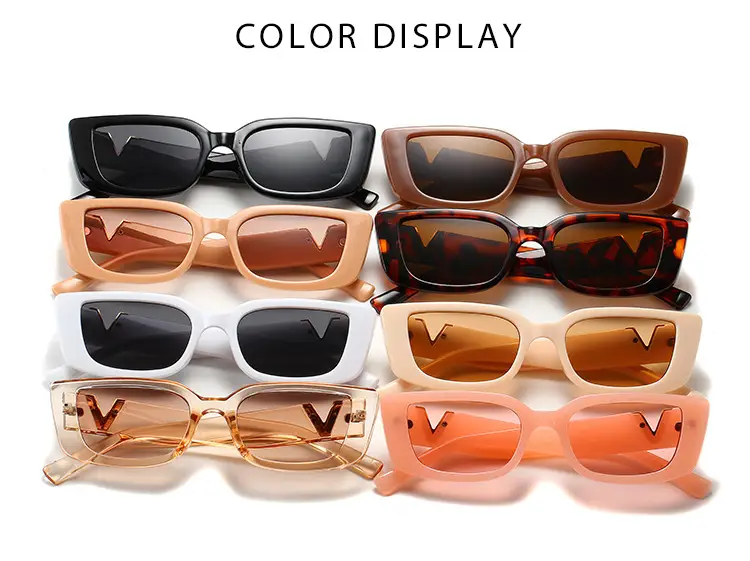 Women V-Frame Jelly Sunglasses Pink with Metal Hinge — feature 4