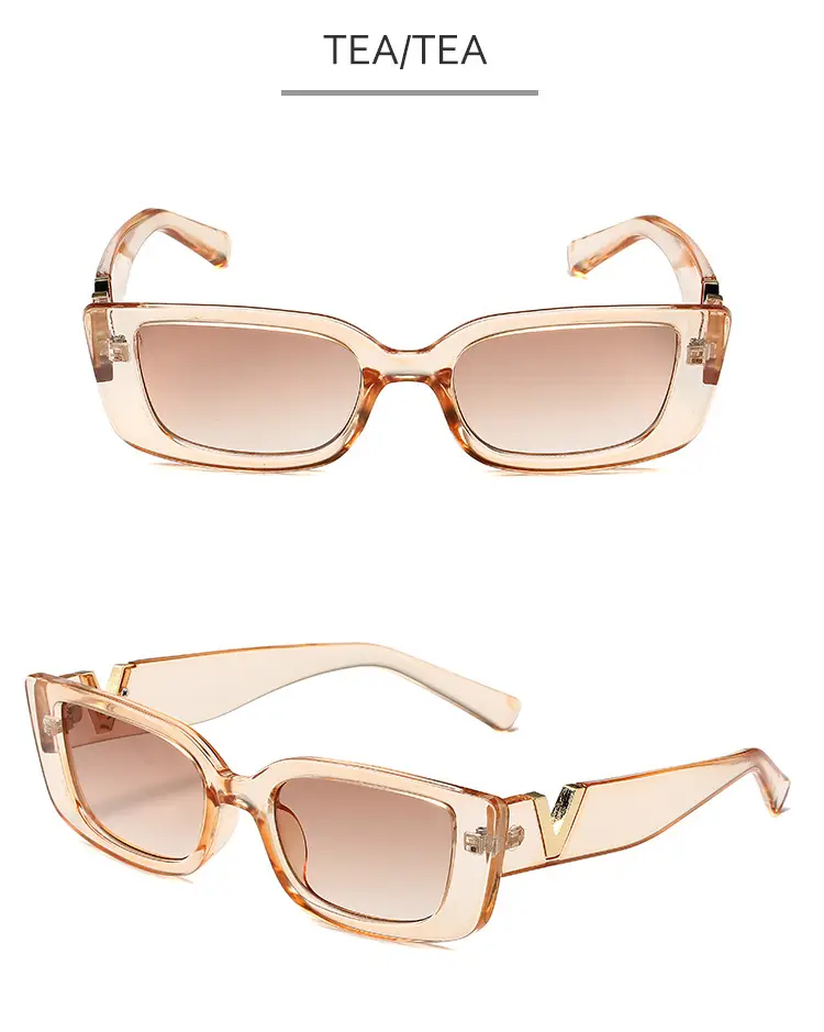 Women V-Frame Jelly Sunglasses Pink with Metal Hinge — feature 9