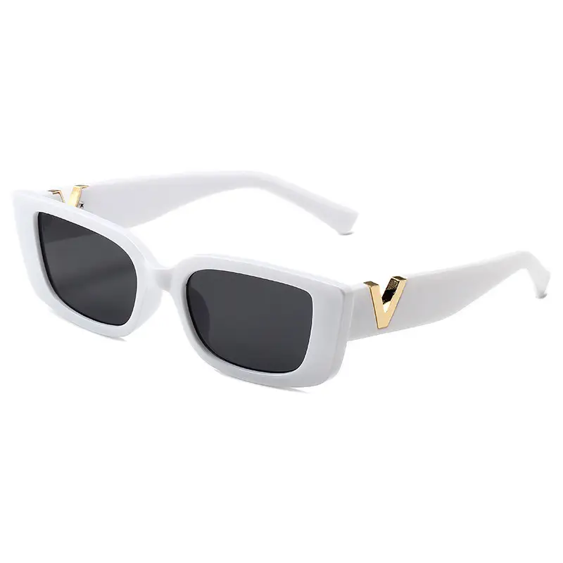Women V-Frame Jelly Sunglasses Pink with Metal Hinge