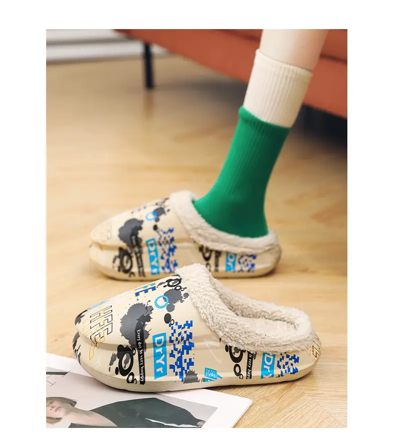 Men Cotton Fleece Slip-On Warm Indoor Wear — feature 11