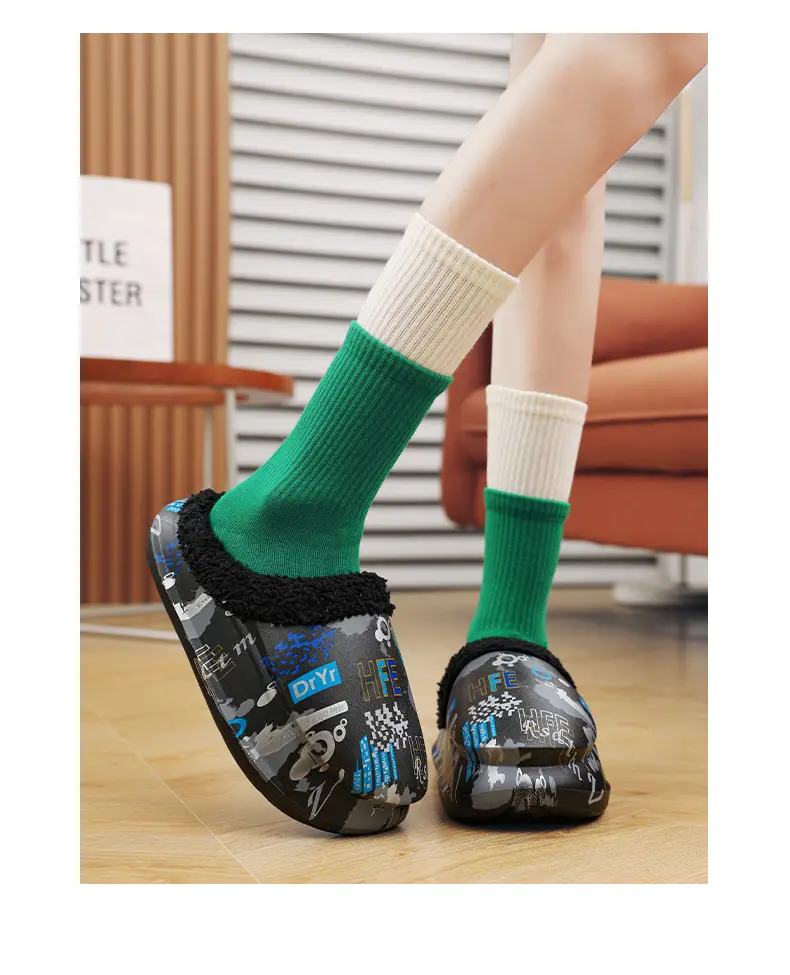 Men Cotton Fleece Slip-On Warm Indoor Wear — feature 16