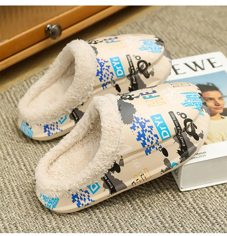 Men Cotton Fleece Slip-On Warm Indoor Wear — feature 17