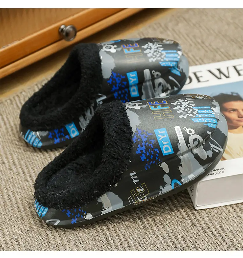 Men Cotton Fleece Slip-On Warm Indoor Wear — feature 18