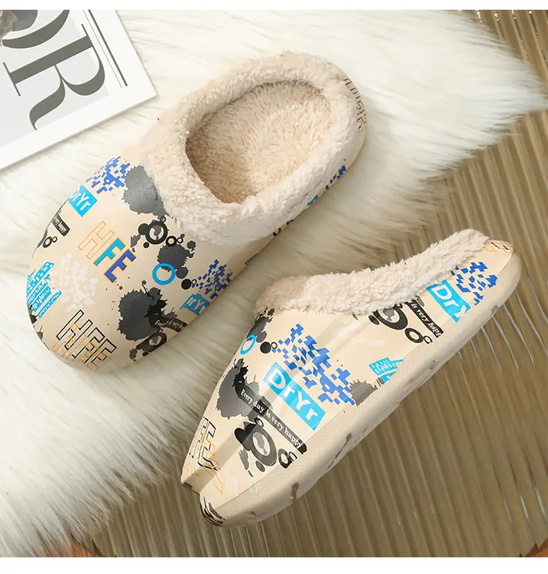 Men Cotton Fleece Slip-On Warm Indoor Wear — feature 19