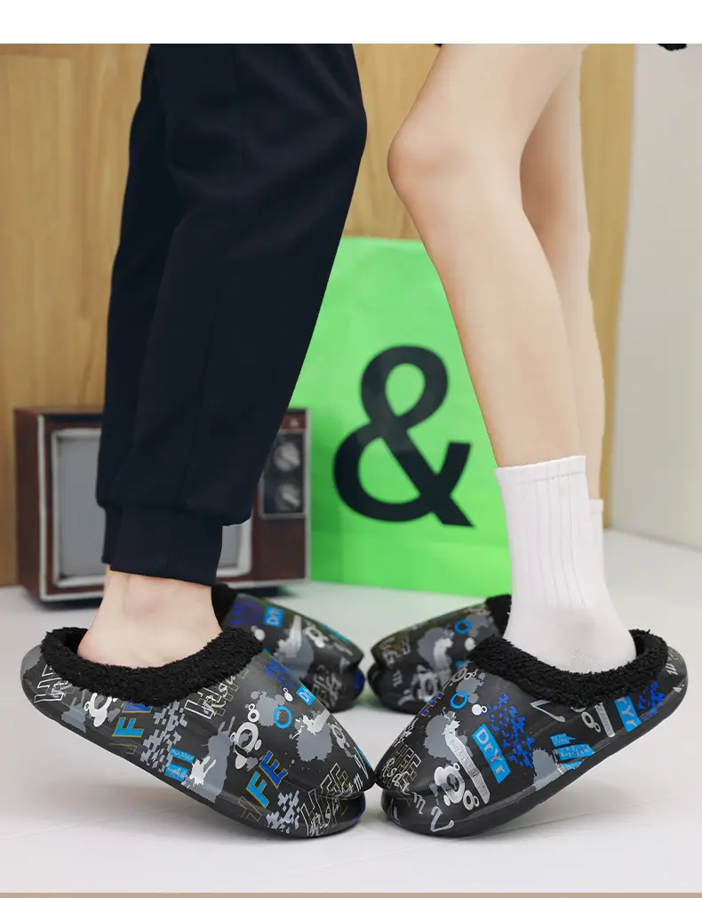 Men Cotton Fleece Slip-On Warm Indoor Wear — feature 3
