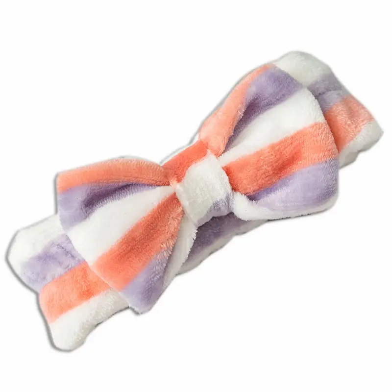 Plush Bowknot Hairband for Women Solid Color