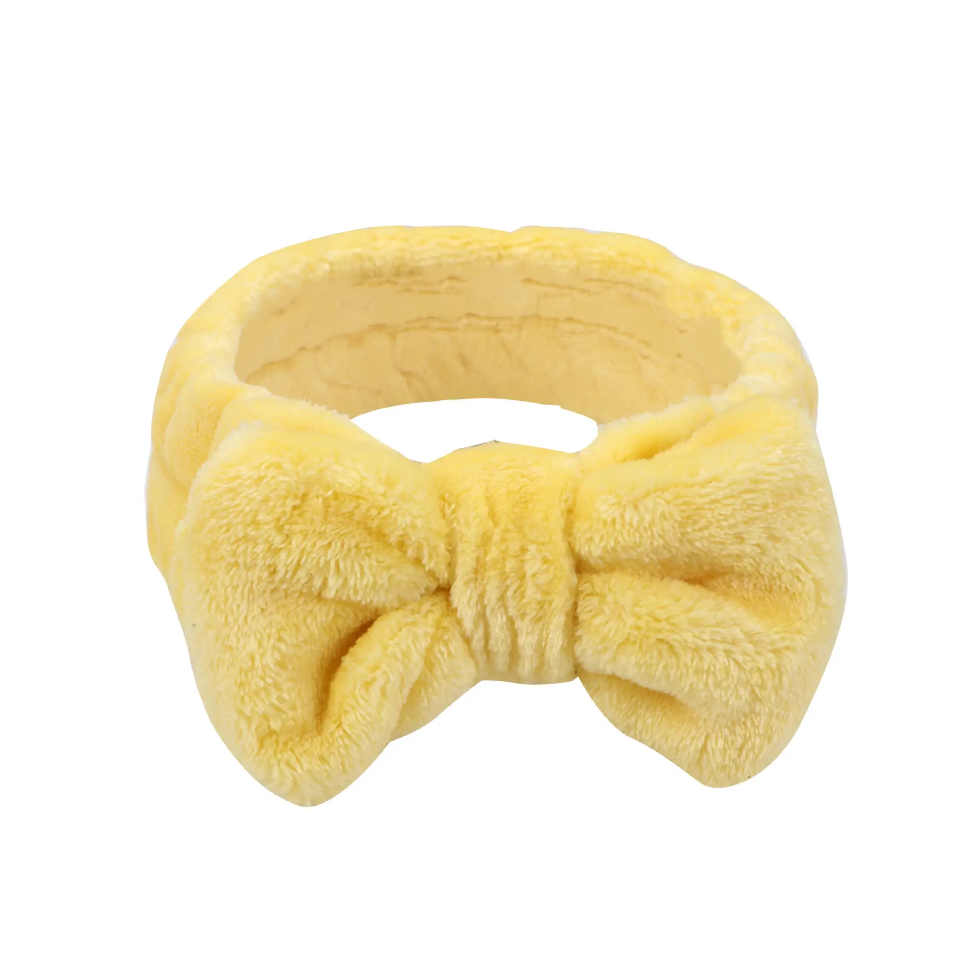 Plush Bowknot Hairband for Women Solid Color