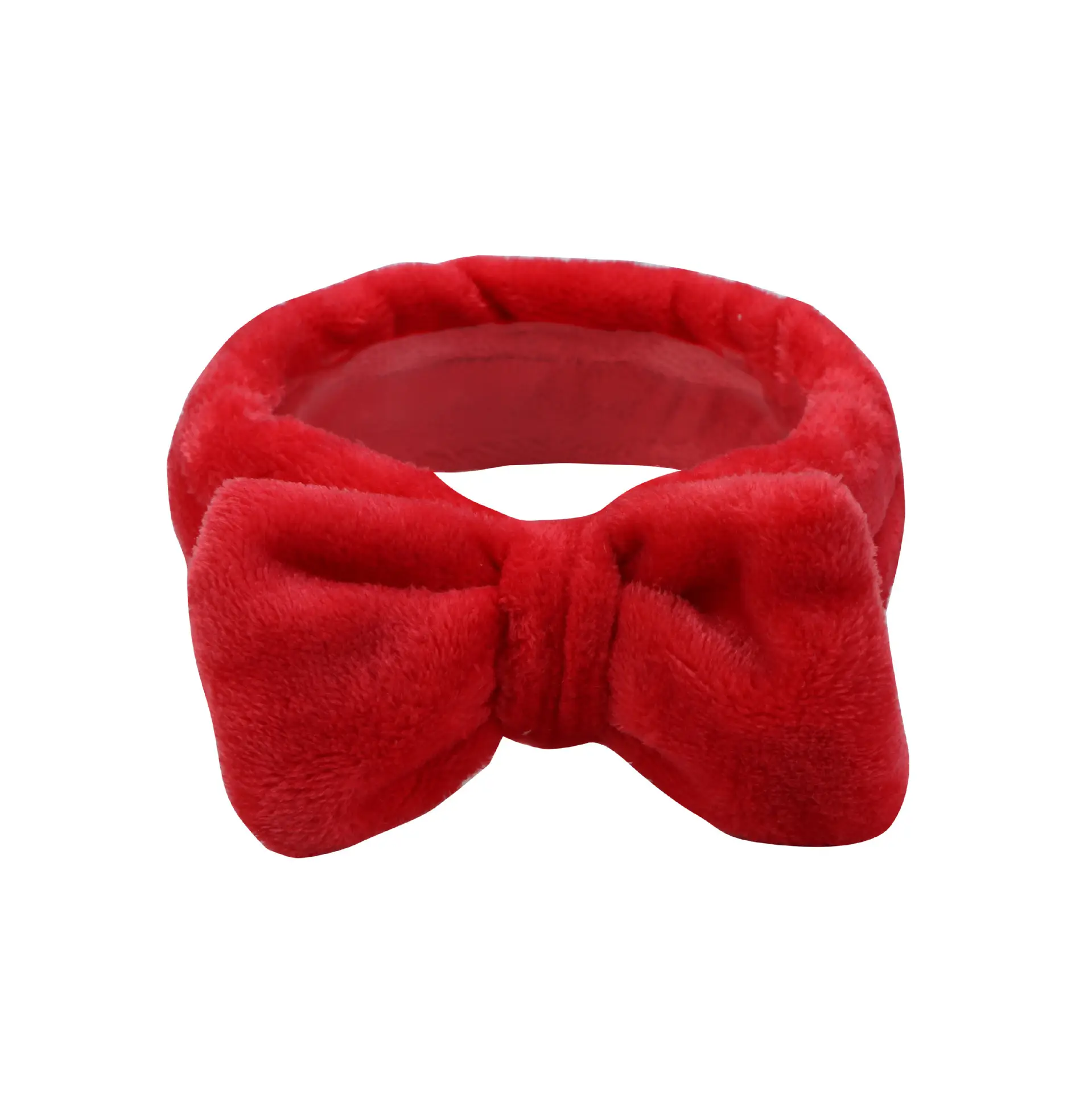 Plush Bowknot Hairband for Women Solid Color