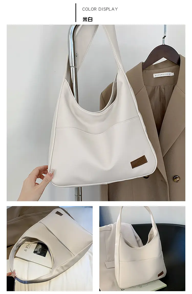 Brown Textured Women's Large Capacity Shoulder Bag — feature 19