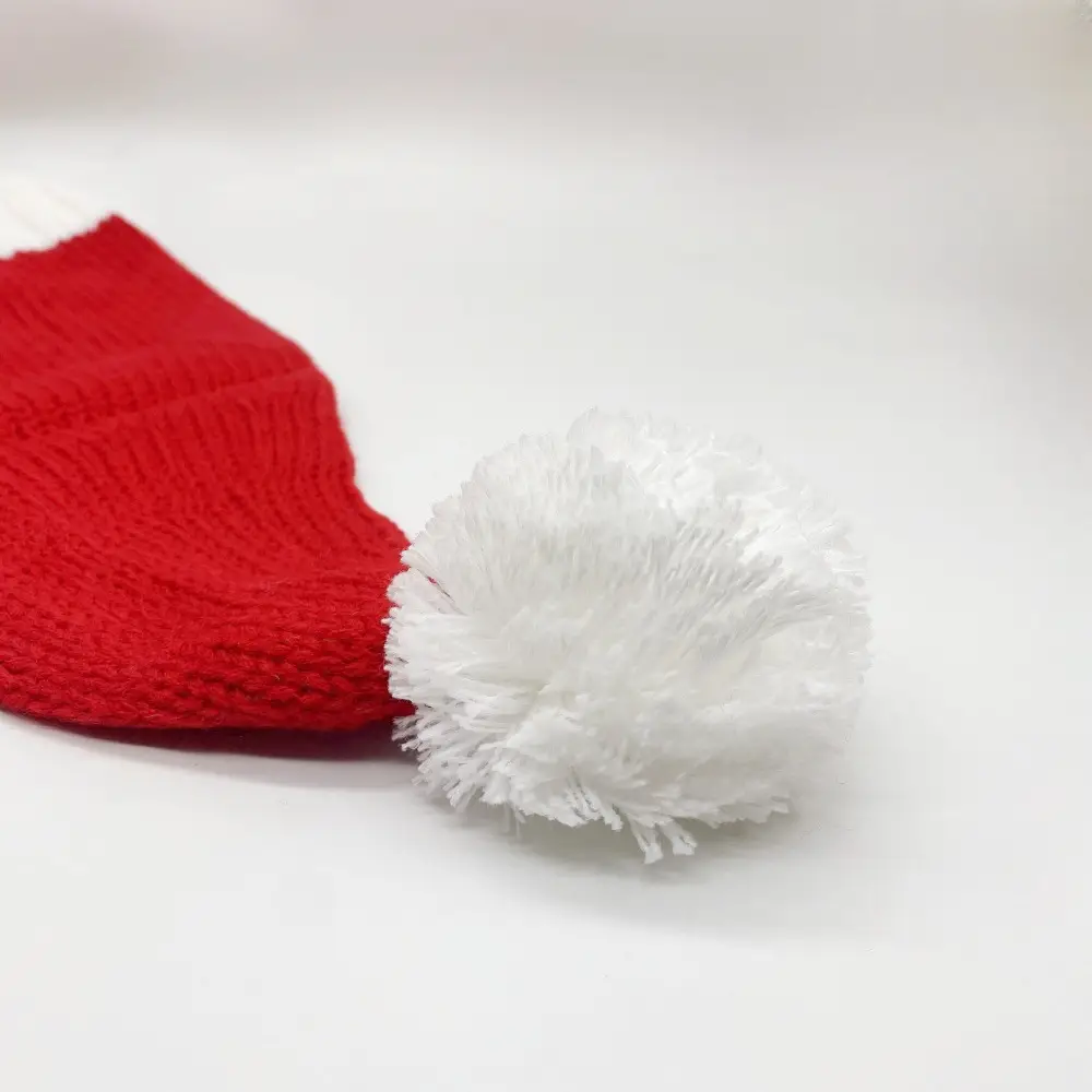 Knitted Red White Christmas Hat for Kids Cross-border Hot Selling — feature 4