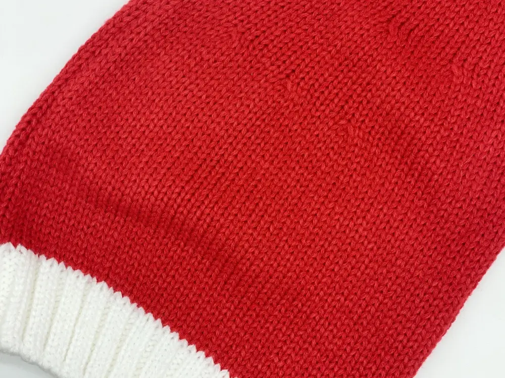 Knitted Red White Christmas Hat for Kids Cross-border Hot Selling — feature 6