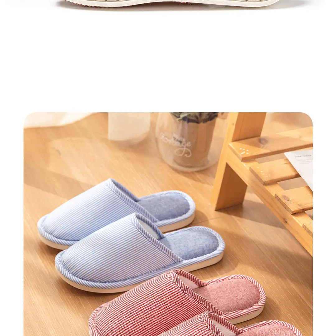Cotton slippers women's four seasons indoor home leisure non-slip couple home new non-slip spring and autumn cotton and linen slippers men — feature 22