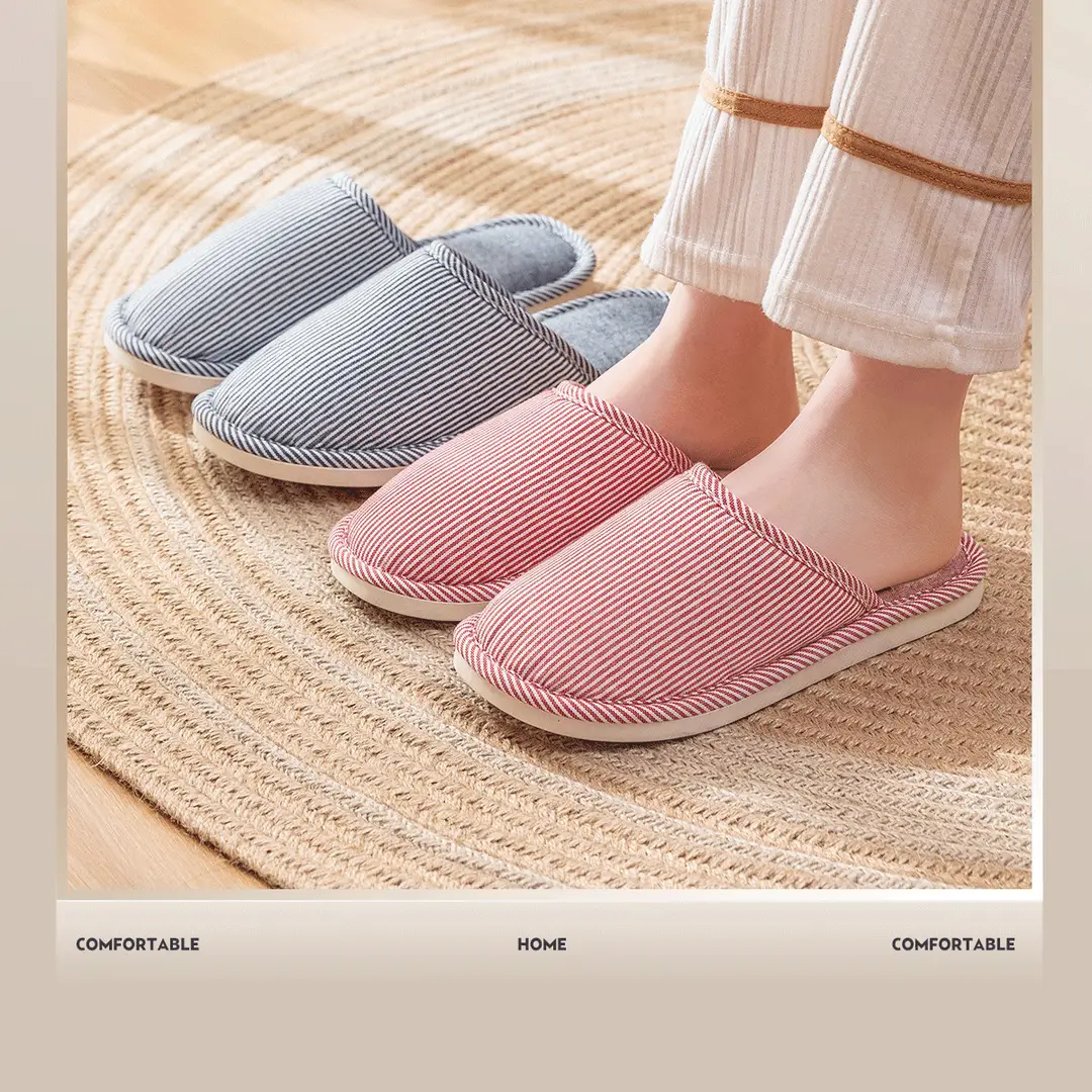 Cotton slippers women's four seasons indoor home leisure non-slip couple home new non-slip spring and autumn cotton and linen slippers men — feature 3