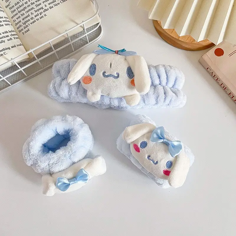Cute Plush Cartoon Headband for Women Blue Bow - Image 6