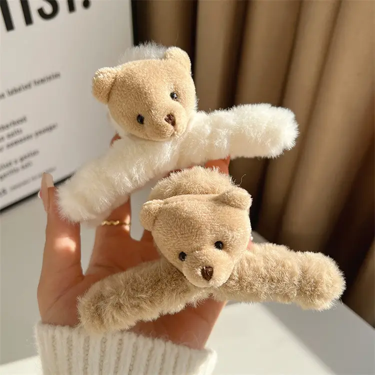 Autumn Winter Bear Plush Clip Hairpin Set — feature 5