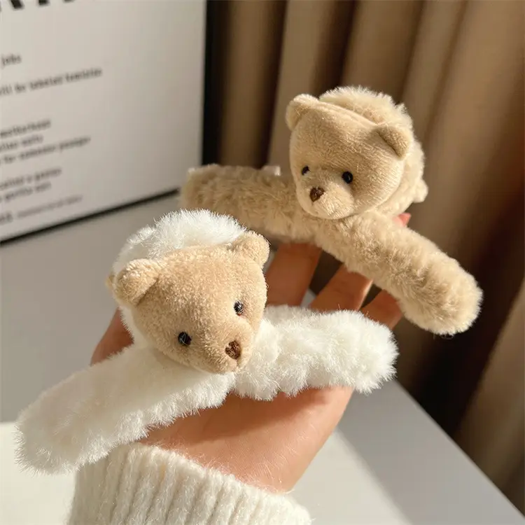 Autumn Winter Bear Plush Clip Hairpin Set — feature 6