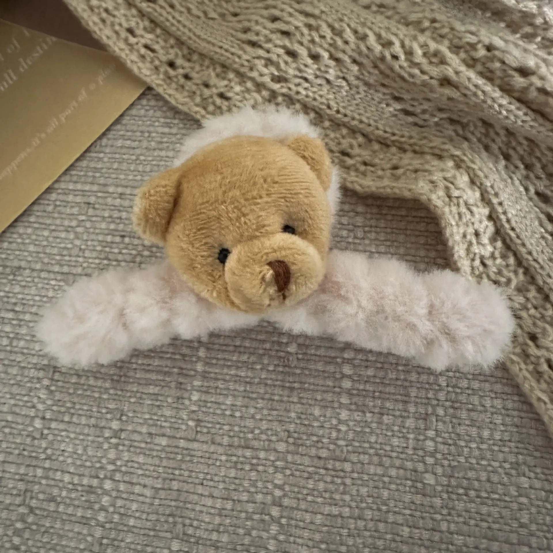 Autumn Winter Bear Plush Clip Hairpin Set - Image 2