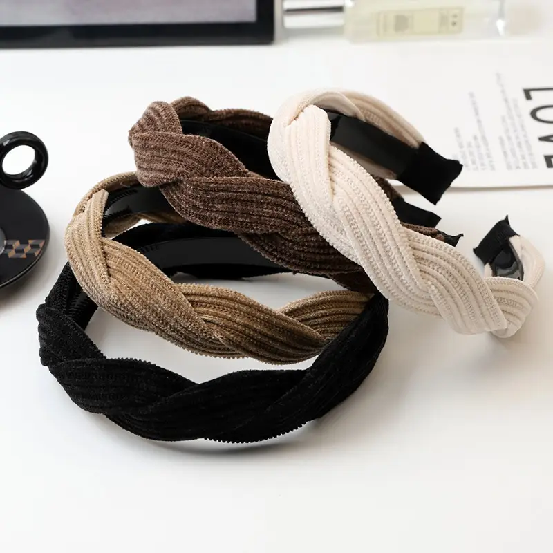 2024 Velvet Twist Hairband Black White Women - Image 7