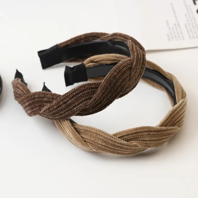 2024 Velvet Twist Hairband Black White Women - Image 8