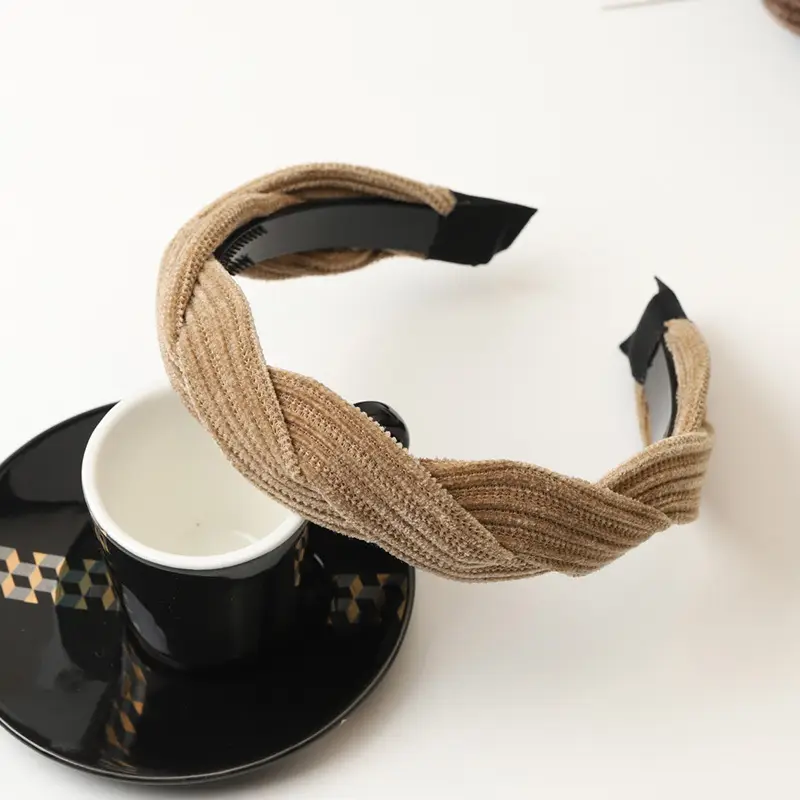 2024 Velvet Twist Hairband Black White Women - Image 3