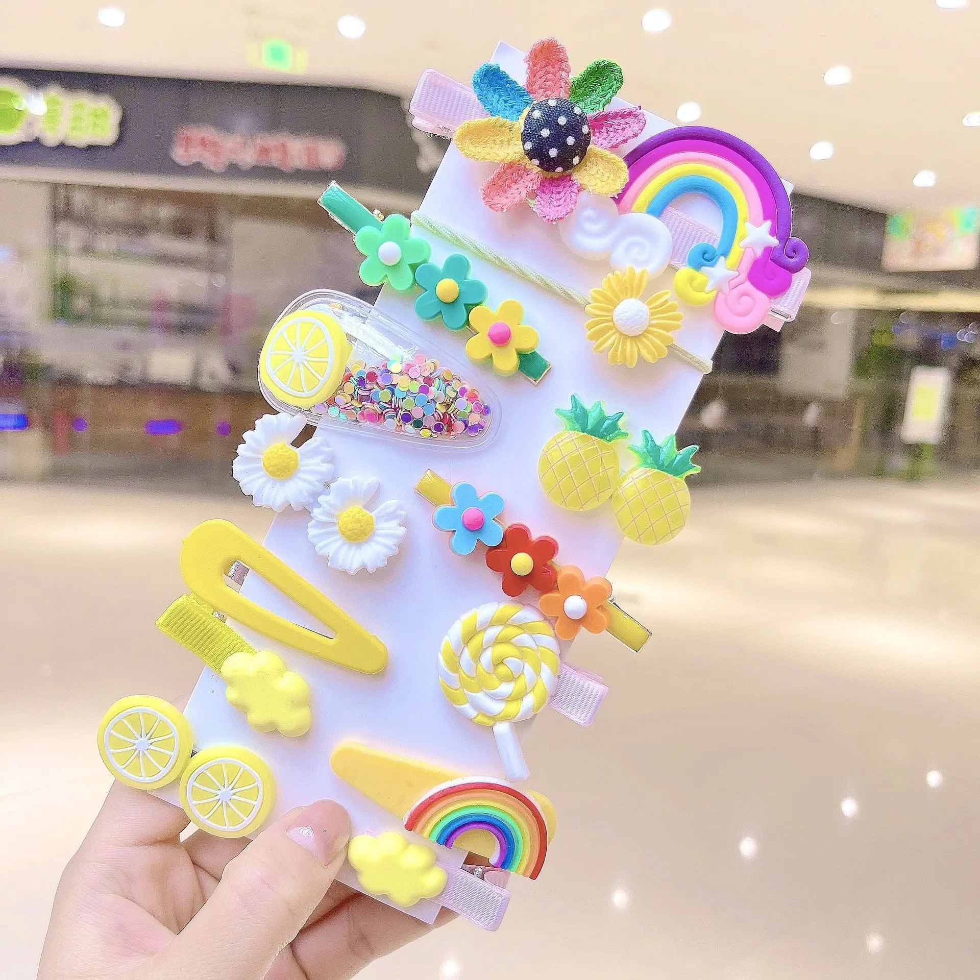 Kids Rainbow Hair Clips Set for Girls