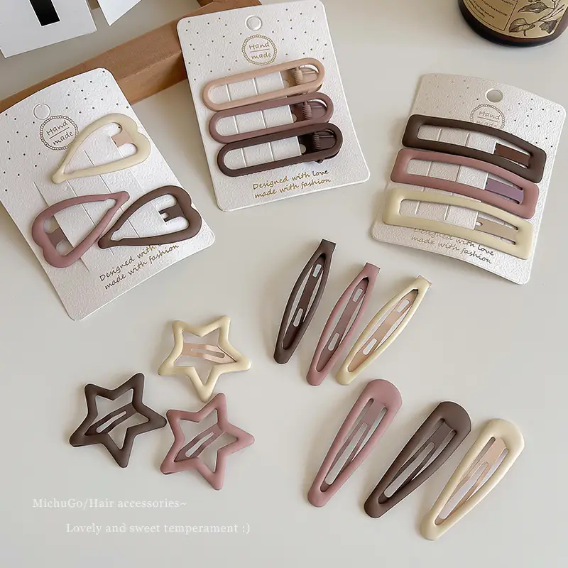 Frosted Bangs Hair Clip for Women Pink 5.8cm - Image 6