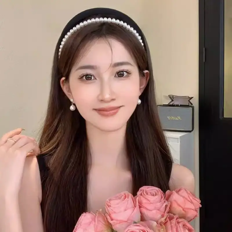 White Pearl High Cranial Hair Band for Women