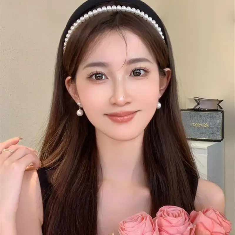 White Pearl High Cranial Hair Band for Women