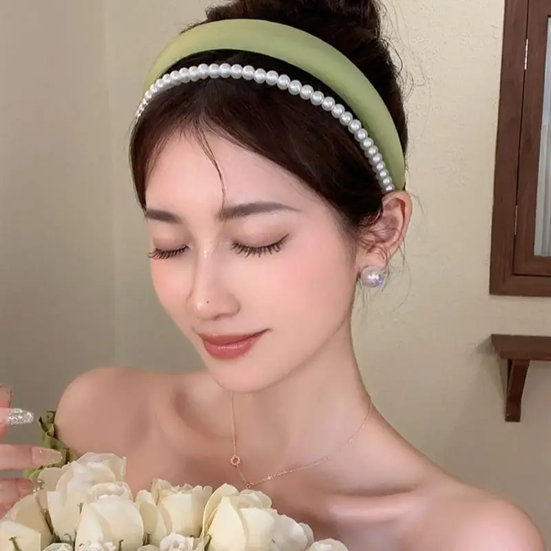 White Pearl High Cranial Hair Band for Women