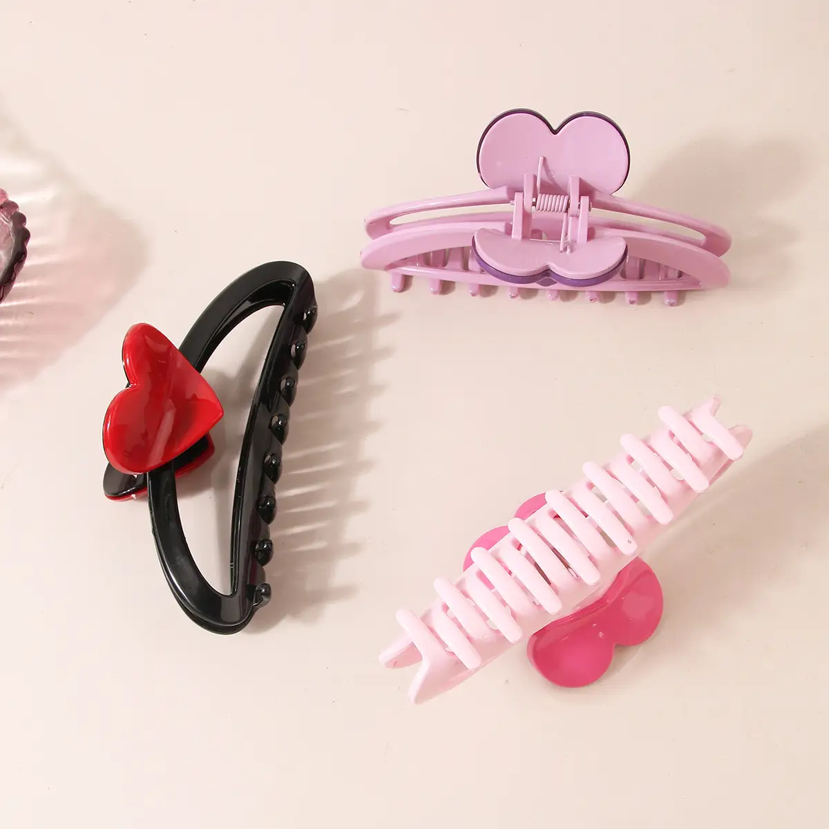 Korean Dopamine Hair Clips Heart Moon Clip Set