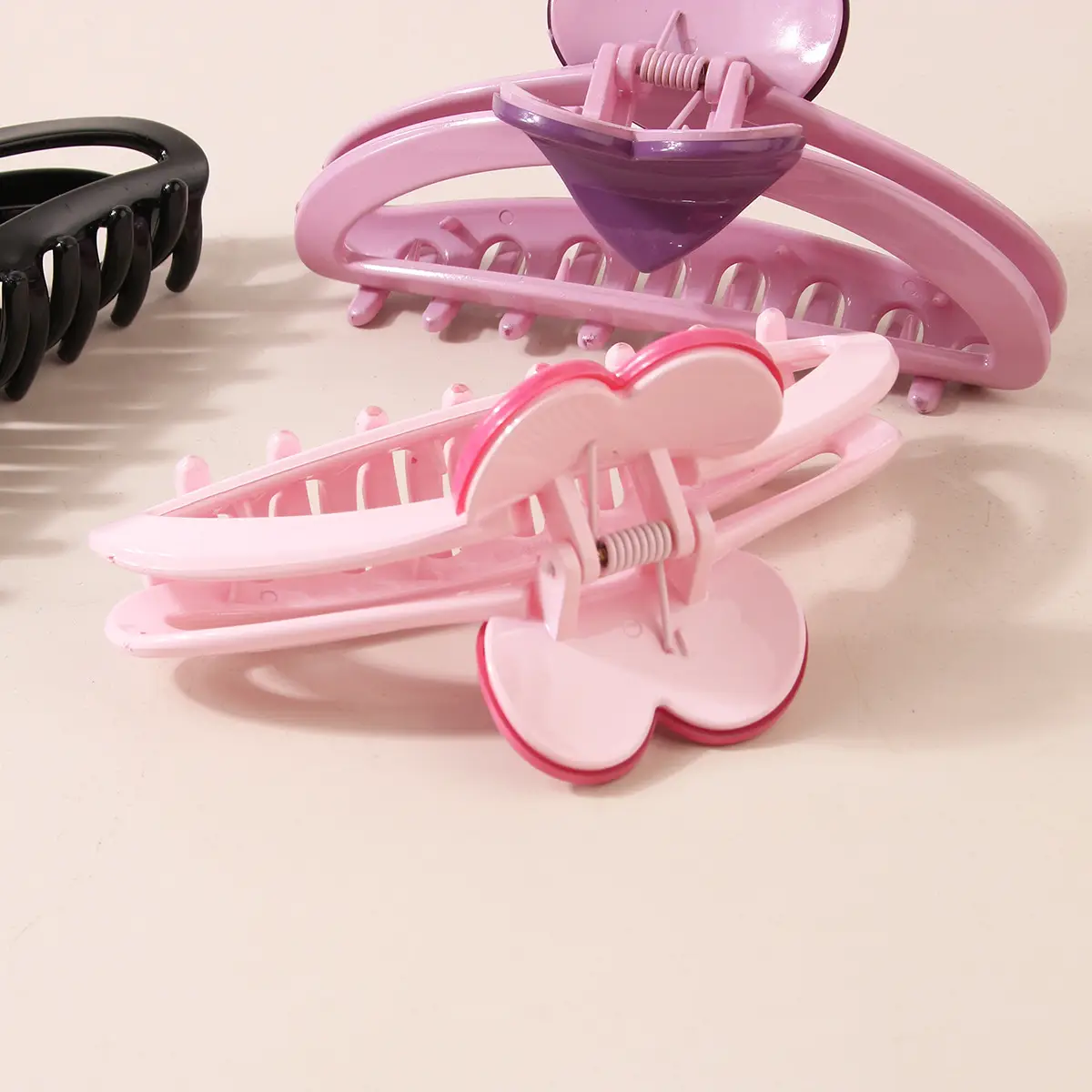 Korean Dopamine Hair Clips Heart Moon Clip Set