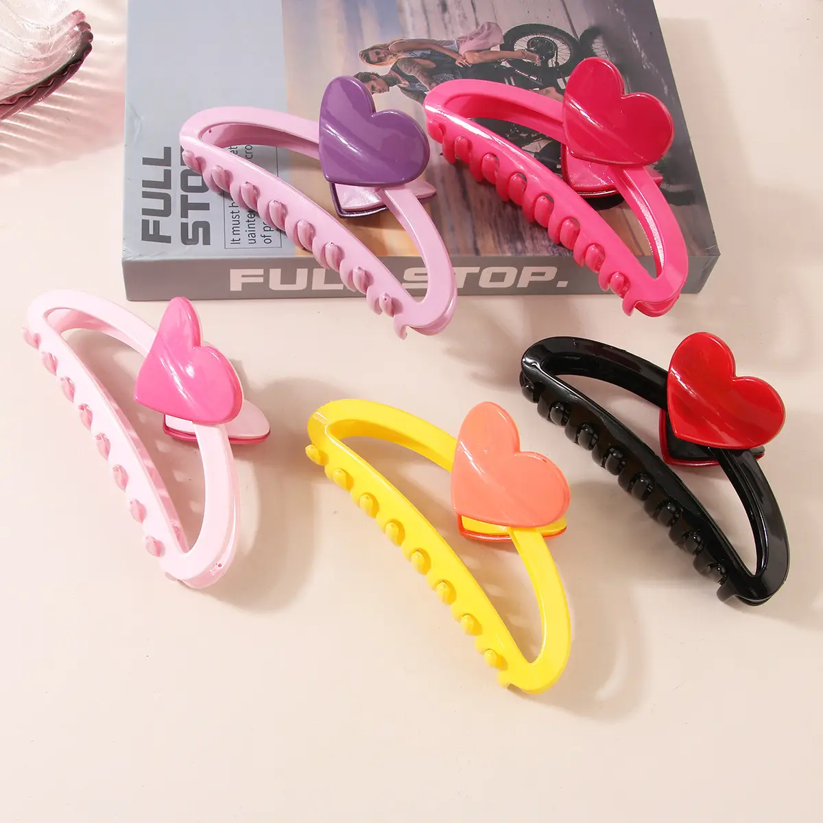 Korean Dopamine Hair Clips Heart Moon Clip Set — feature 5