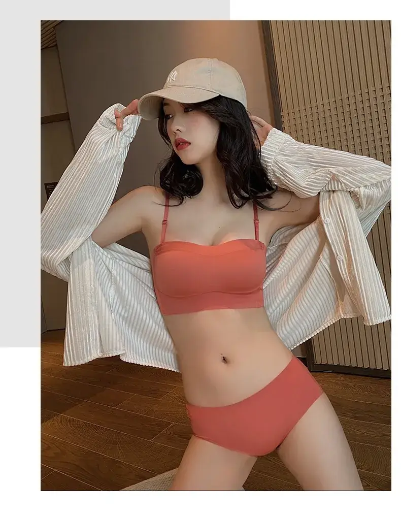 Women Seamless Push Up Tube Top Bra Small Chest Black — feature 34