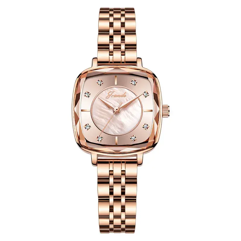 Women's Rose Gold Quartz Watch with Diamond Dial - Image 7