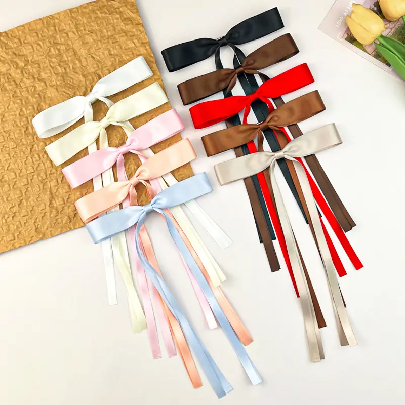 Black Tassel Hairpin with Bow for Women
